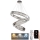 LED Dimmable crystal chandelier on a string LED/115W/230V 3000-6500K shiny chrome + remote control