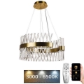 LED Dimmable crystal chandelier on a string LED/130W/230V 3000-6500K gold + remote control