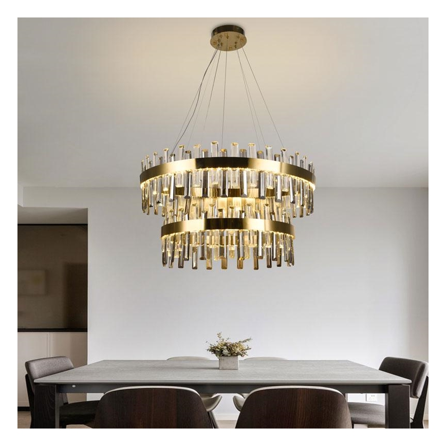 LED Dimmable crystal chandelier on a string LED/190W/230V 3000-6500K + remote control