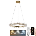 LED Dimmable crystal chandelier on a string LED/40W/230V 3000-6500K gold + remote control