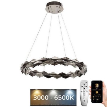 LED Dimmable crystal chandelier on a string LED/40W/230V 3000-6500K shiny chrome + remote control