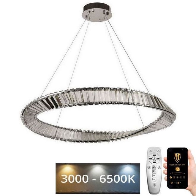 LED Dimmable crystal chandelier on a string LED/50W/230V 3000-6500K + remote control