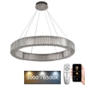 LED Dimmable crystal chandelier on a string LED/50W/230V 3000-6500K shiny chrome + remote control