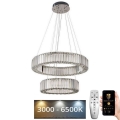 LED Dimmable crystal chandelier on a string LED/65W/230V 3000-6500K shiny chrome + remote control