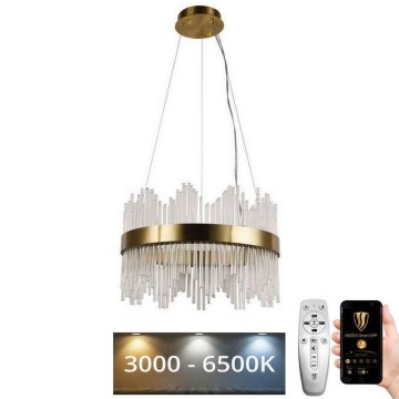 LED Dimmable crystal chandelier on a string LED/70W/230V 3000-6500K gold + remote control
