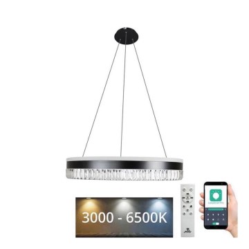 LED Dimmable crystal chandelier on a string LED/80W/230V 3000-6500K black + remote control