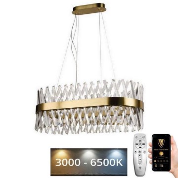 LED Dimmable crystal chandelier on a string LED/90W/230V 3000-6500K + remote control