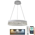 LED Dimmable crystal chandelier on a string LED/90W/230V 3000-6500K white + remote control