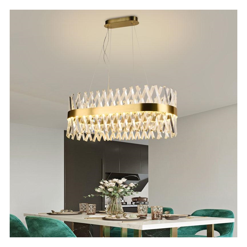 LED Dimmable crystal chandelier on a string LED/90W/230V 3000-6500K + remote control