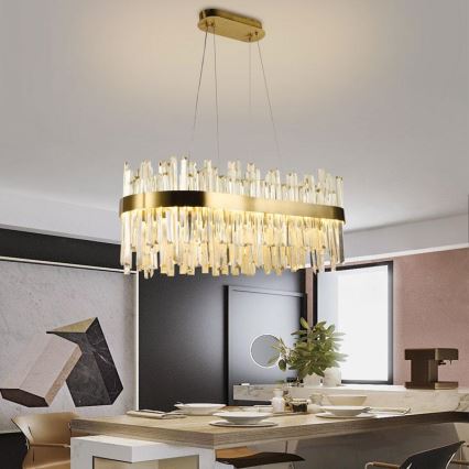 LED Dimmable crystal chandelier on a string LED/90W/230V 3000-6500K + remote control