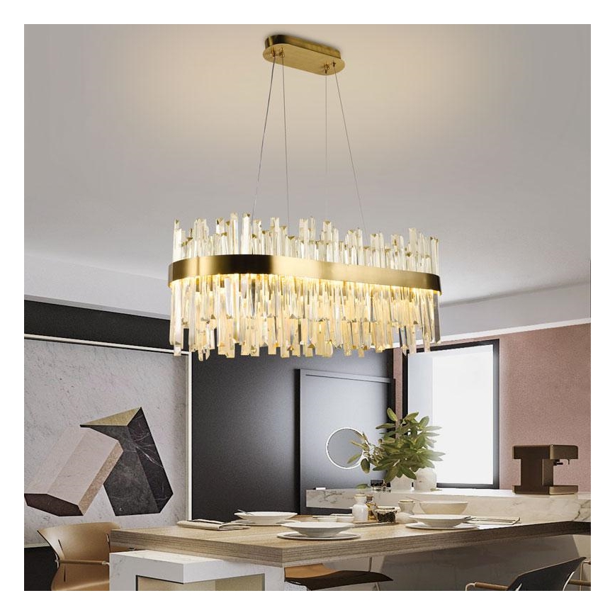 LED Dimmable crystal chandelier on a string LED/90W/230V 3000-6500K + remote control
