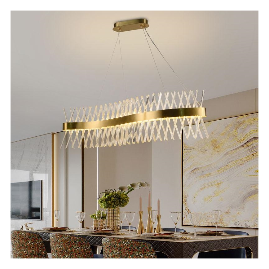 LED Dimmable crystal chandelier on a string LED/95W/230V 3000-6500K + remote control