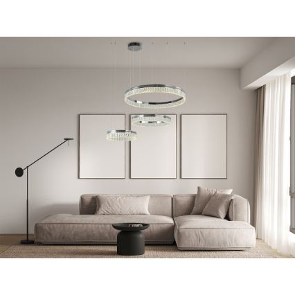 LED Dimmable Crystal Chandelier on Cable THALIA LED/120W/230V 3000-6000K + Remote Control