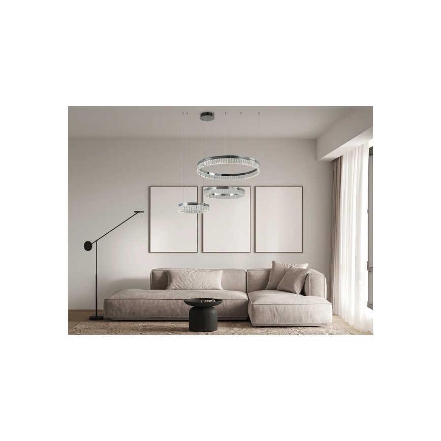LED Dimmable Crystal Chandelier on Cable THALIA LED/120W/230V 3000-6000K + Remote Control
