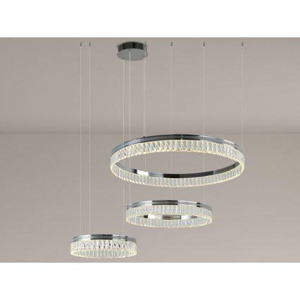 LED Dimmable Crystal Chandelier on Cable THALIA LED/120W/230V 3000-6000K + Remote Control