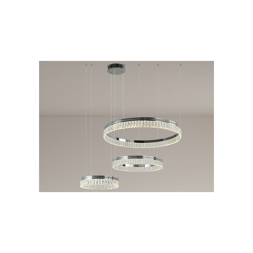 LED Dimmable Crystal Chandelier on Cable THALIA LED/120W/230V 3000-6000K + Remote Control