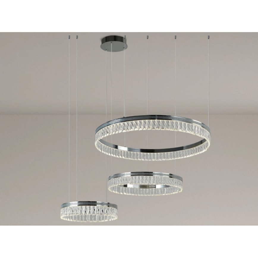 LED Dimmable Crystal Chandelier on Cable THALIA LED/120W/230V 3000-6000K + Remote Control
