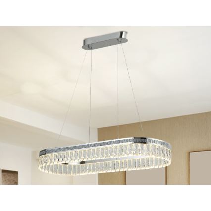 Dimmable LED Cable-Suspended Crystal Chandelier THALIA LED/50W/230V 3000-6000K + Remote Control