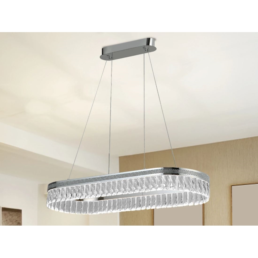Dimmable LED Cable-Suspended Crystal Chandelier THALIA LED/50W/230V 3000-6000K + Remote Control
