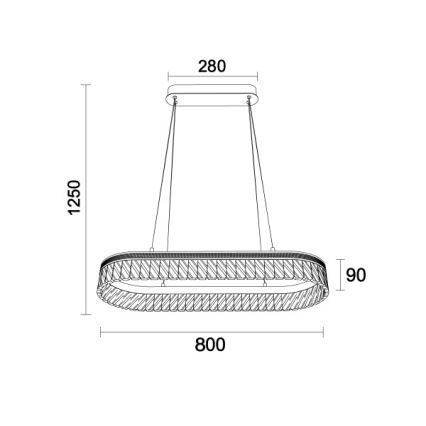 Dimmable LED Cable-Suspended Crystal Chandelier THALIA LED/50W/230V 3000-6000K + Remote Control
