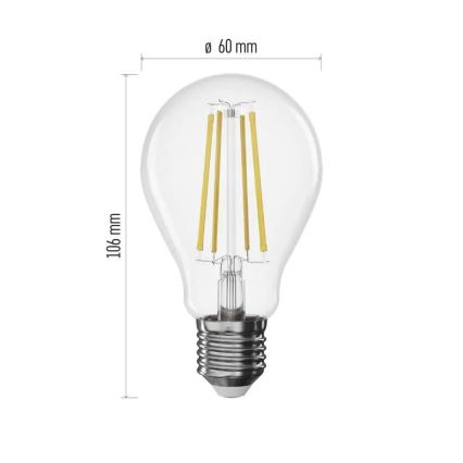 LED Dimmable Filament Bulb A60 E27/7,5W/230V 4000K