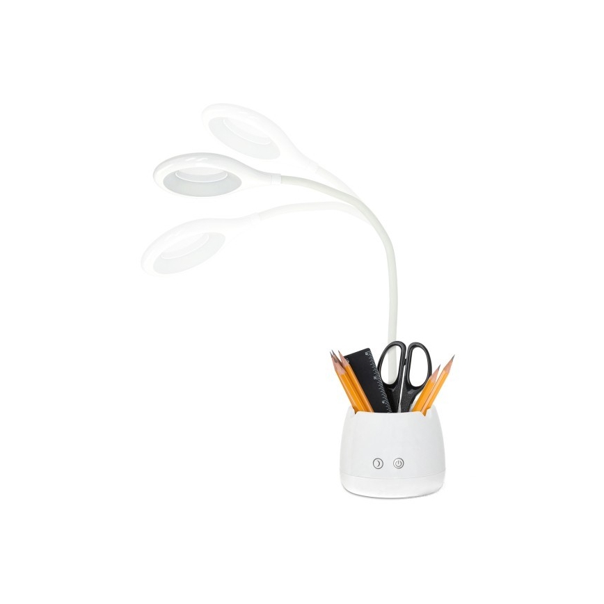 LED Dimmable flexible rechargeable table lamp LUSIA LED/5W/5V 3000/4000K 1200 mAh white
