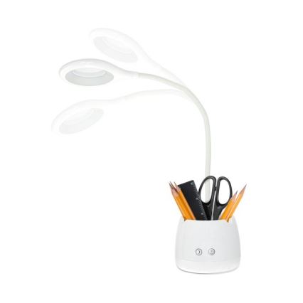LED Dimmable flexible rechargeable table lamp LUSIA LED/5W/5V 3000/4000K 1200 mAh white