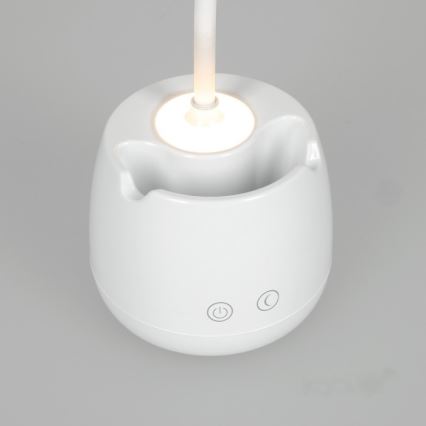 LED Dimmable flexible rechargeable table lamp LUSIA LED/5W/5V 3000/4000K 1200 mAh white