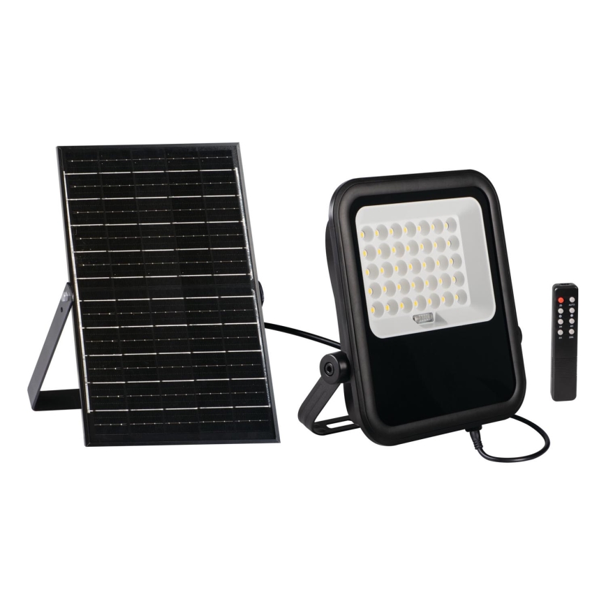 LED Dimmable floodlight with a solar panel and dusk sensor LED/15W/15000 mAh 3,2V IP65 + remote control