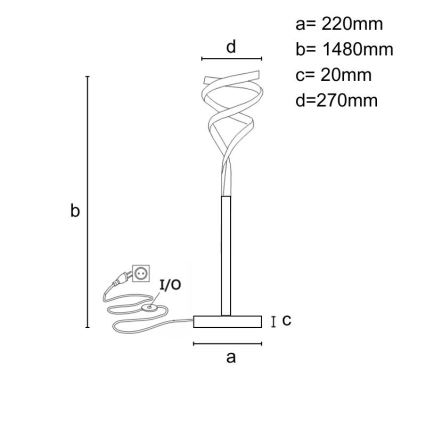LED Dimmable floor lamp LED/50W/230V 3000-6500K grey + remote control
