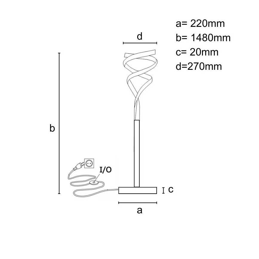 LED Dimmable floor lamp LED/50W/230V 3000-6500K grey + remote control