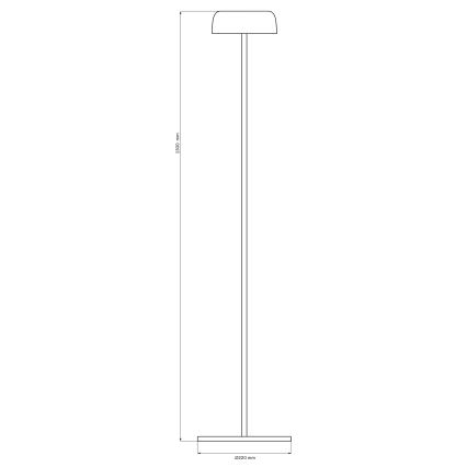LED Dimmable touch outdoor floor lamp TRYPOLIS LED/2W/5V USB 1800 mAh IP44 black