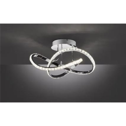 LED Dimmable Flush-Mount Ceiling Light ABRO LED/26W/230V Polished Chrome