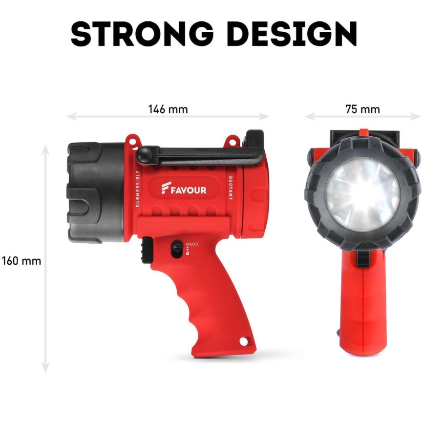 LED Dimmable heavy-duty flashlight LED/5W/3xC IP67