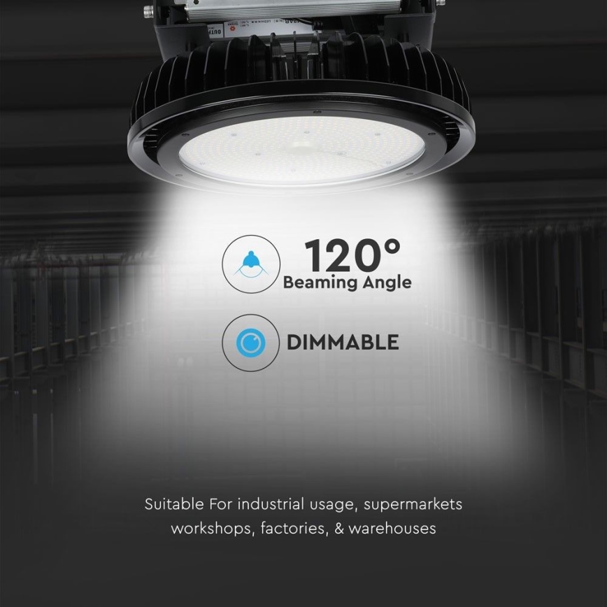 LED Dimmable heavy-duty light High Bay LED/500W/230V 4000K IP65 black