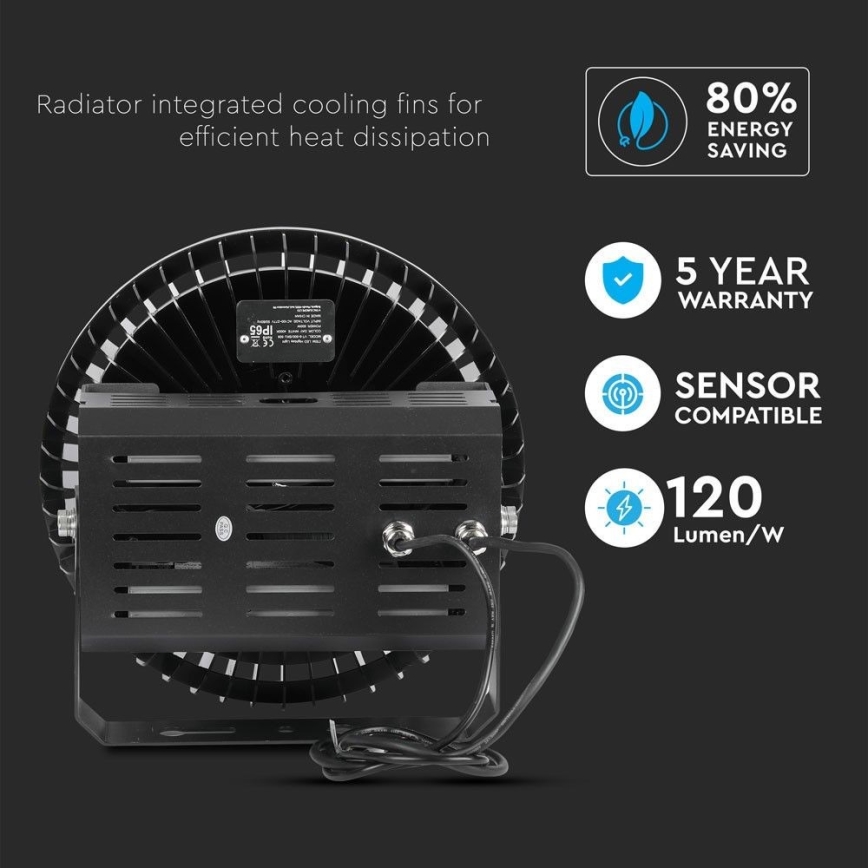 LED Dimmable heavy-duty light High Bay LED/500W/230V 4000K IP65 black