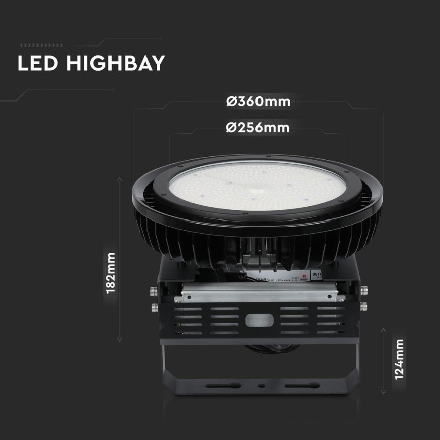 LED Dimmable heavy-duty light High Bay LED/500W/230V 4000K IP65 black