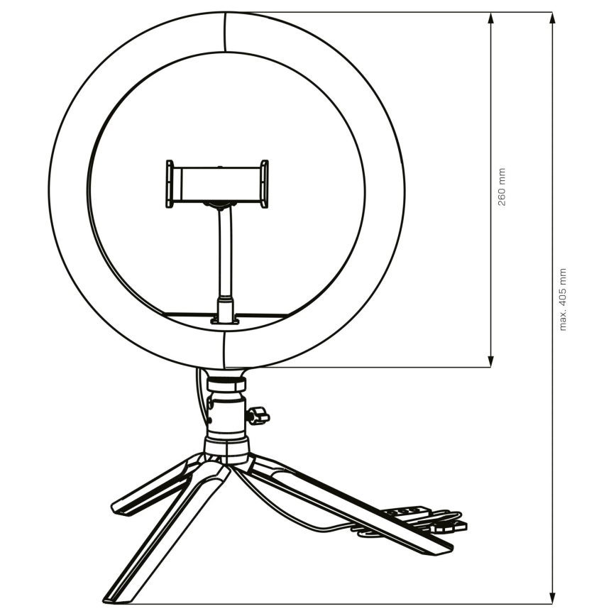 LED Dimmable lamp with tripod and holder for vlogging LED/10W/5V 2700-6500K