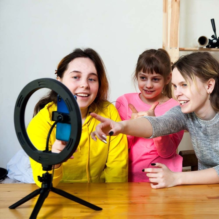 LED Dimmable lamp with tripod and holder for vlogging LED/10W/5V 3200-5500K
