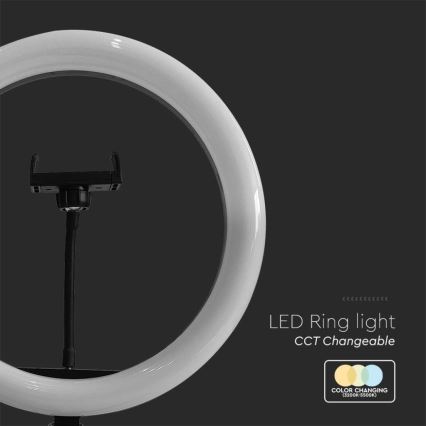 LED Dimmable lamp with tripod and holder for vlogging LED/10W/5V 3200-5500K