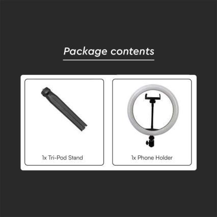 LED Dimmable lamp with tripod and holder for vlogging LED/10W/5V 3200-5500K