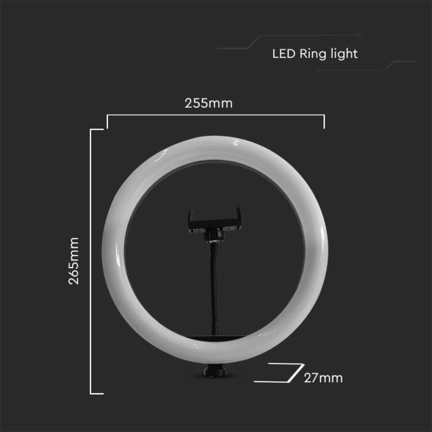 LED Dimmable lamp with tripod and holder for vlogging LED/10W/5V 3200-5500K
