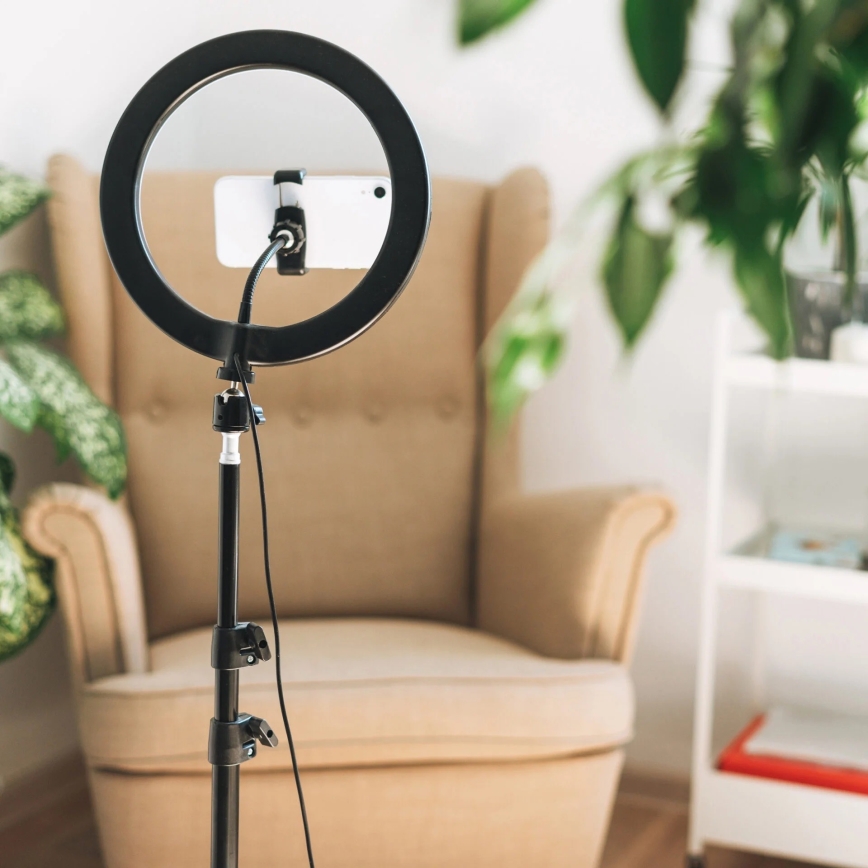 LED Dimmable lamp with tripod and holder for vlogging LED/15W/5V 2700-6500K