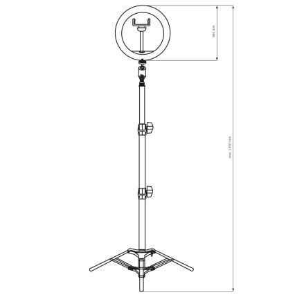 LED Dimmable lamp with tripod and holder for vlogging LED/15W/5V 2700-6500K