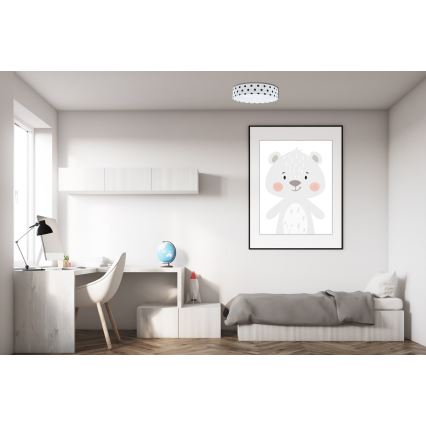 LED Dimmable children's ceiling light SMART GALAXY KIDS LED/24W/230V 3000-6500K dots white/black + remote control