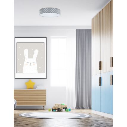 LED Dimmable children's ceiling light SMART GALAXY KIDS LED/24W/230V 3000-6500K stars grey/white + remote control