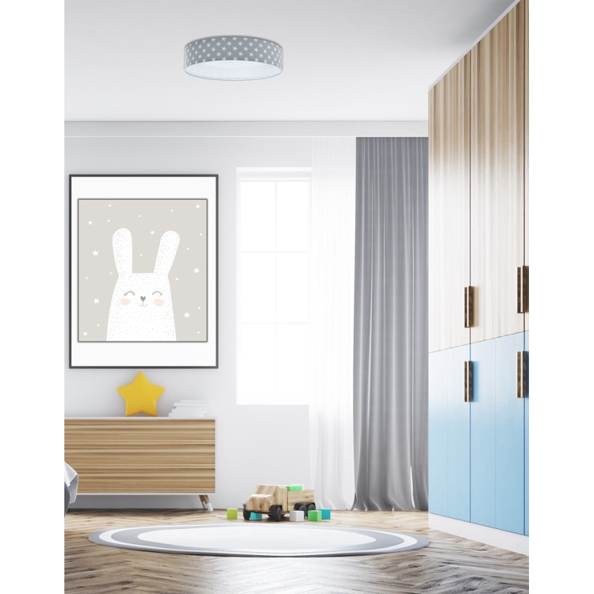 LED Dimmable children's ceiling light SMART GALAXY KIDS LED/24W/230V 3000-6500K stars grey/white + remote control