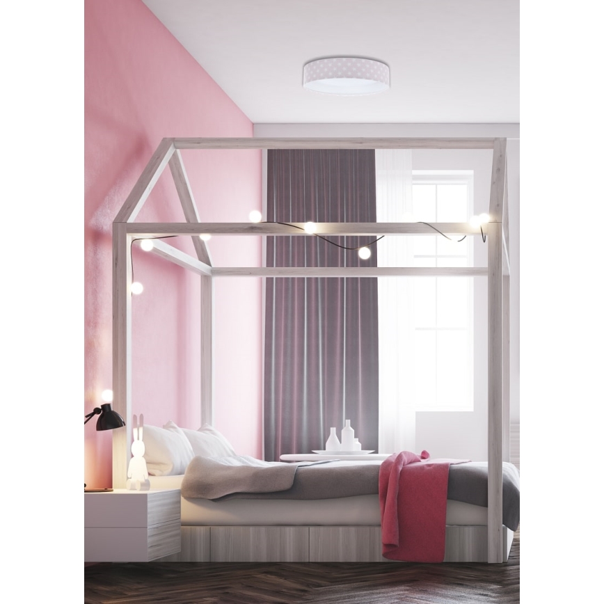 LED Dimmable children's ceiling light SMART GALAXY KIDS LED/24W/230V 3000-6500K stars pink/white + remote control