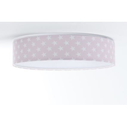 LED Dimmable children's ceiling light SMART GALAXY KIDS LED/24W/230V 3000-6500K stars pink/white + remote control