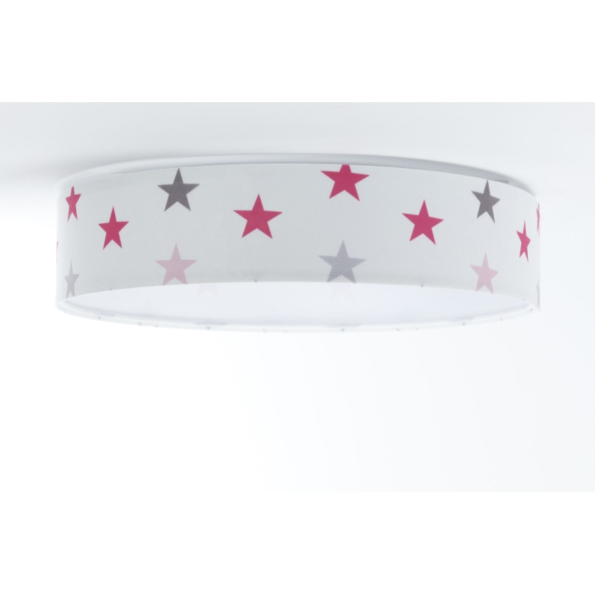 LED Dimmable children's ceiling light SMART GALAXY KIDS LED/24W/230V 3000-6500K stars white/pink/grey + remote control